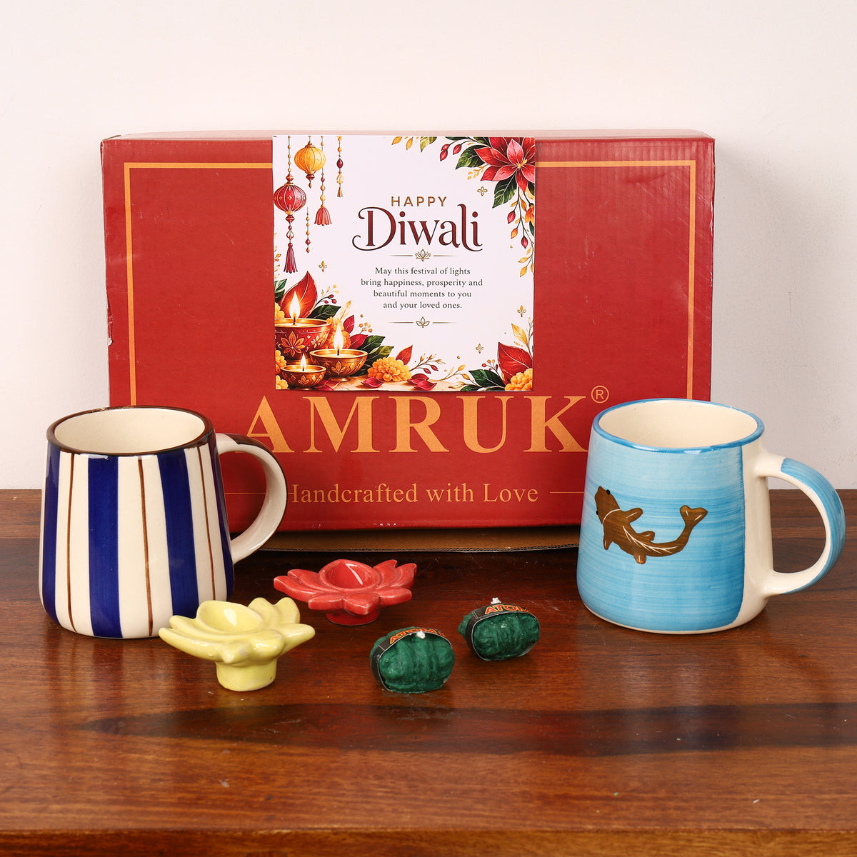 Precious stripe mugs gift set