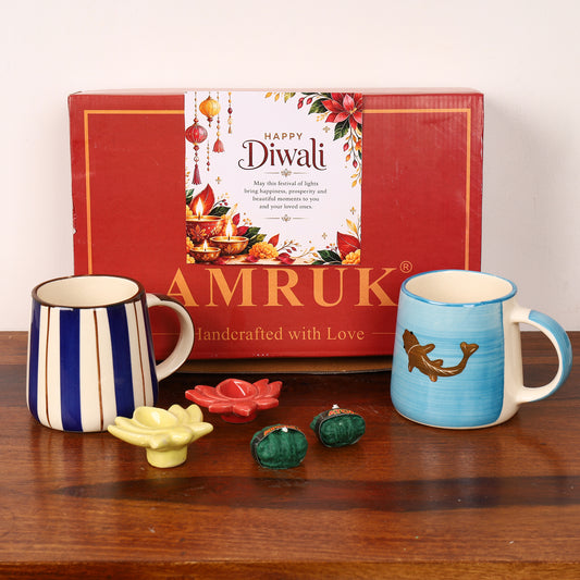 Precious stripe mugs gift set