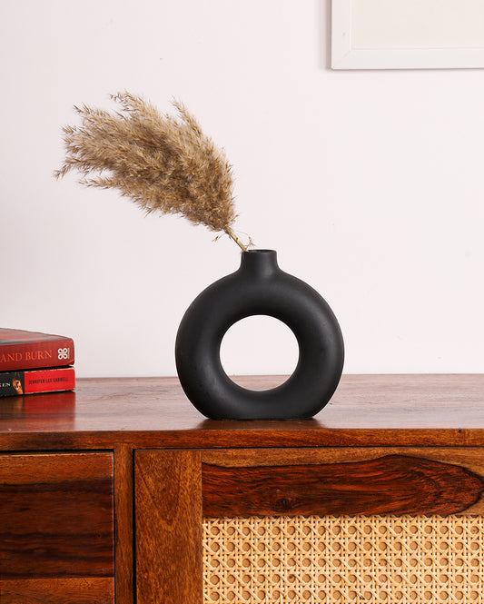 Studio Pottery Ceramic Donut Vase