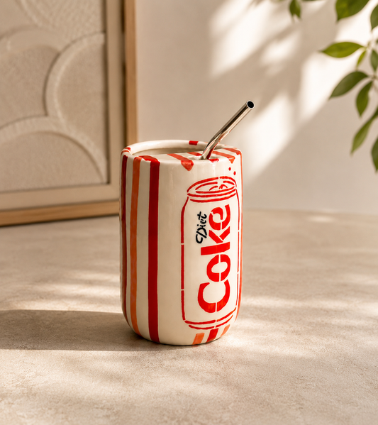 Studio Pottery Hand-Painted Sipper