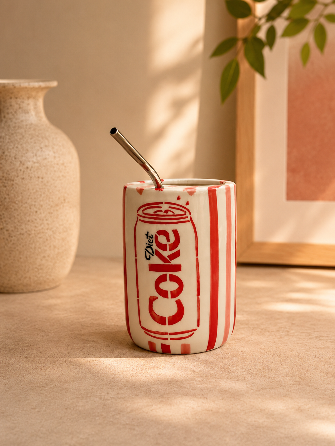 Studio Pottery Hand-Painted Sipper