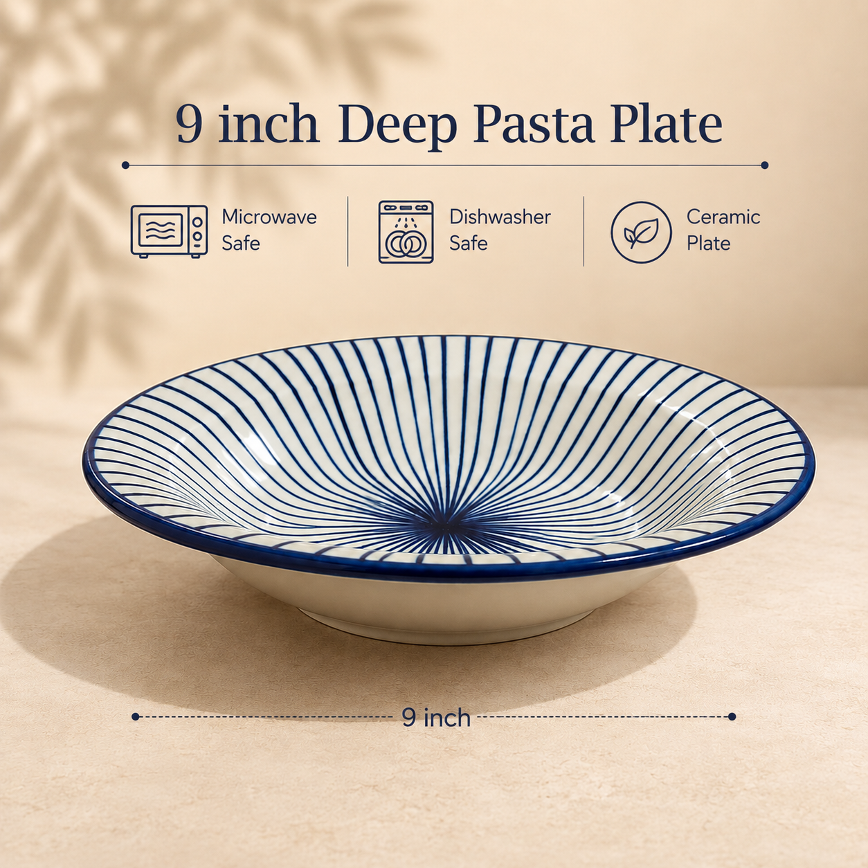 Studio Pottery Ceramic Pasta Plate