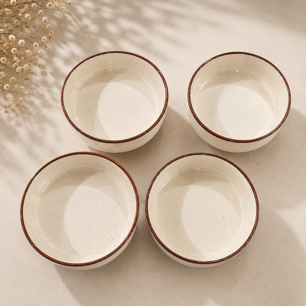 Studio Pottery Flat Bowls Set of 4