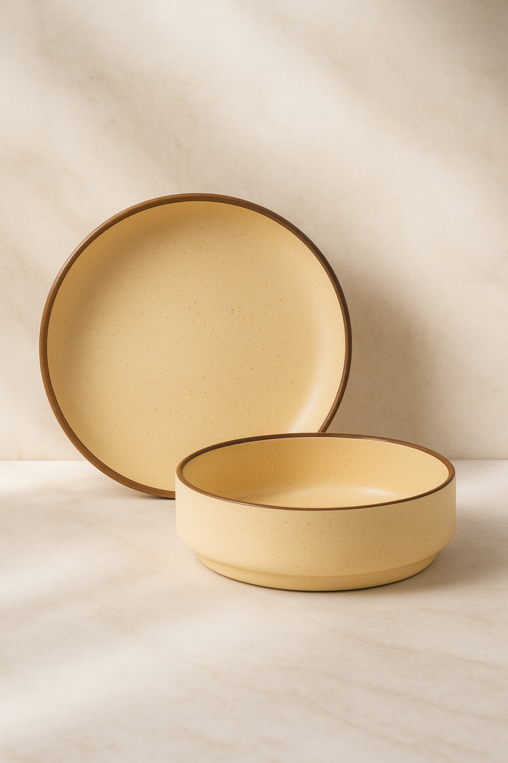 Studio Pottery Flat Bowl Set of 2