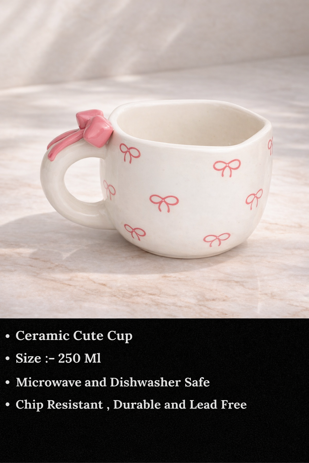 Aesthetic Bow Mug 250 Ml