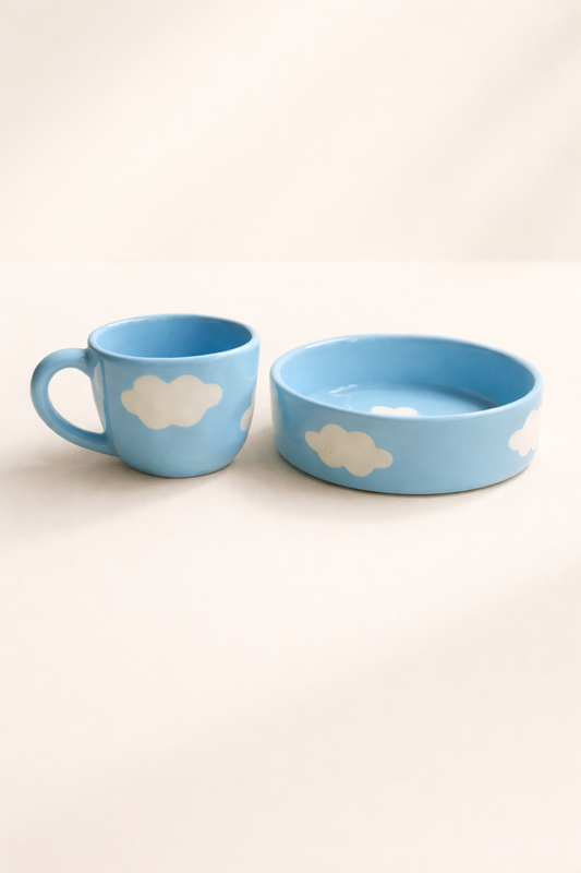 Cloud Cup and Flat Bowl 5.5 inch