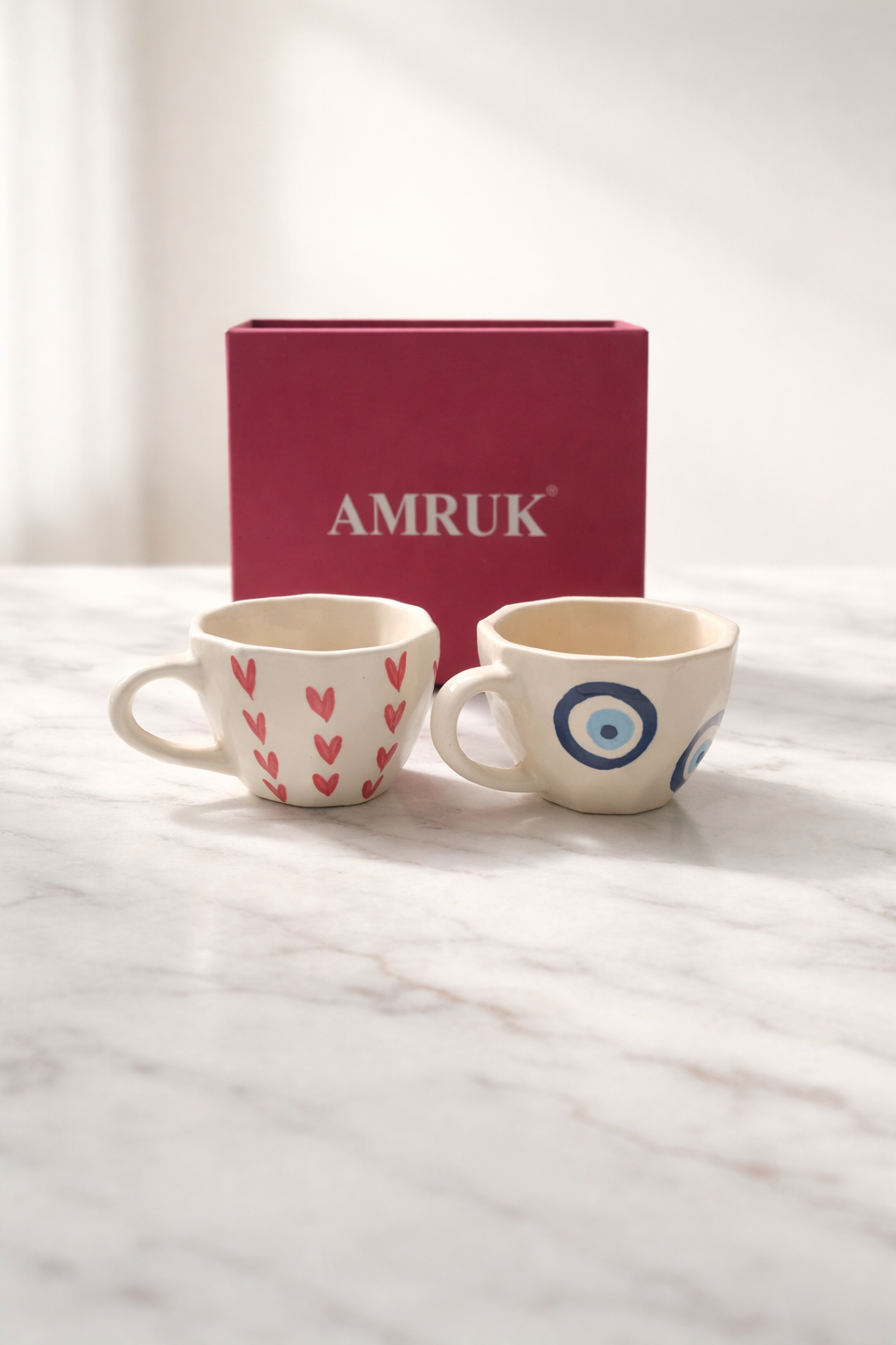 All Heart and Evil Eye Cup Set of 2 Gift Box