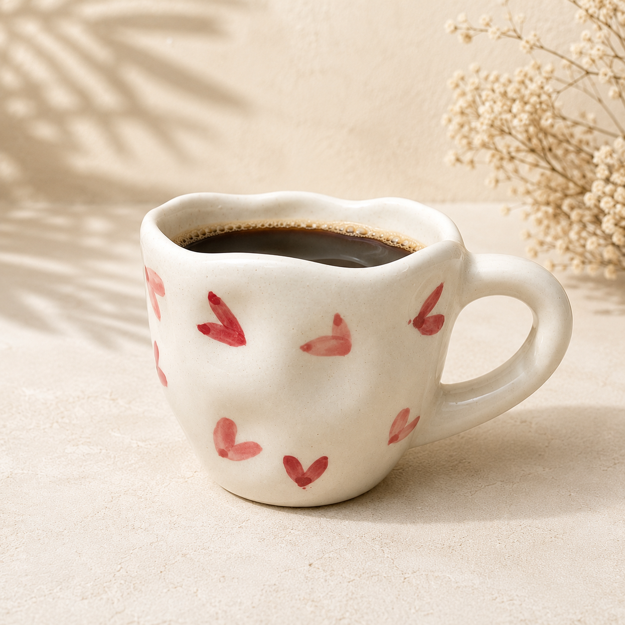 Studio Pottery Hand - Painted Ceramic Cup