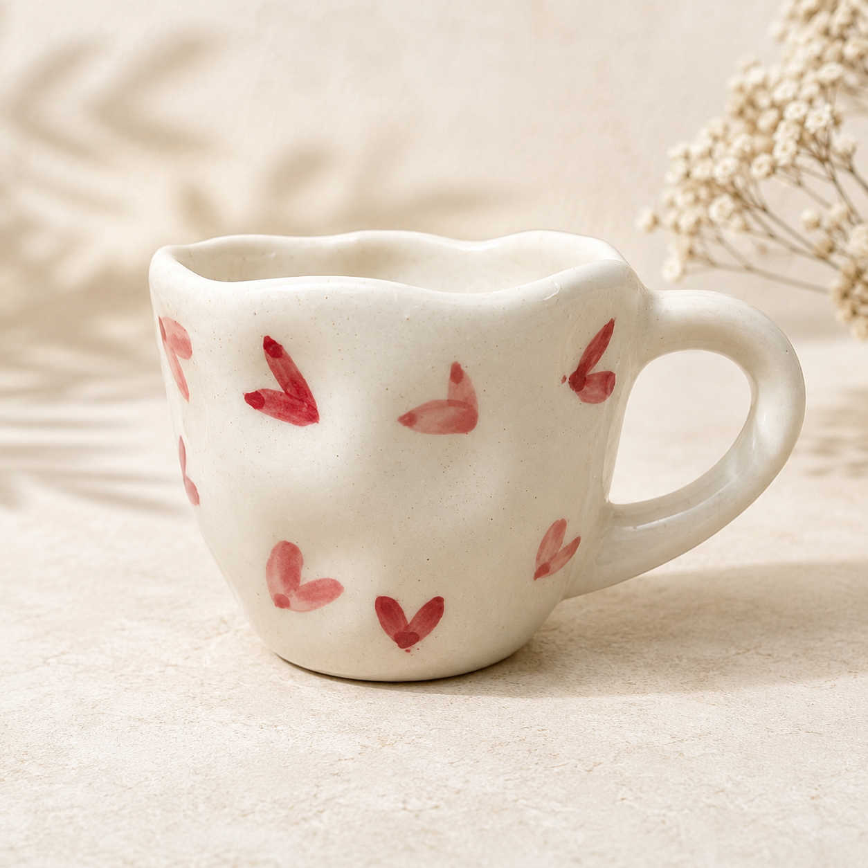 Studio Pottery Hand - Painted Ceramic Cup