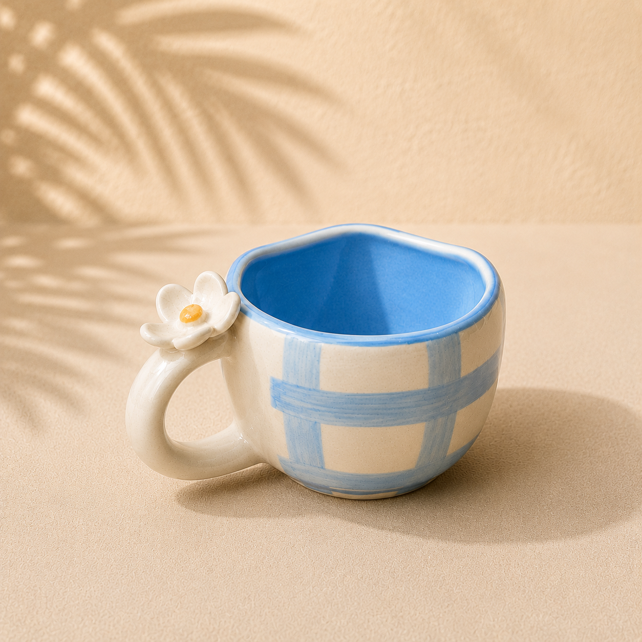 Studio Pottery Hand - Painted Ceramic Cup