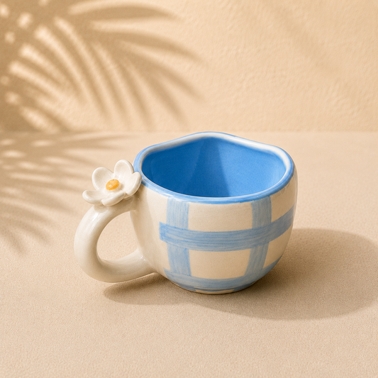 Studio Pottery Hand - Painted Ceramic Cup