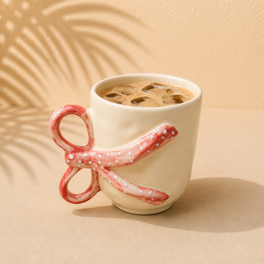 Studio Pottery Hand - Painted Ceramic Mug