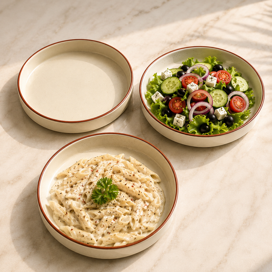 Ceramic Classic Flat Bowl Set of 3
