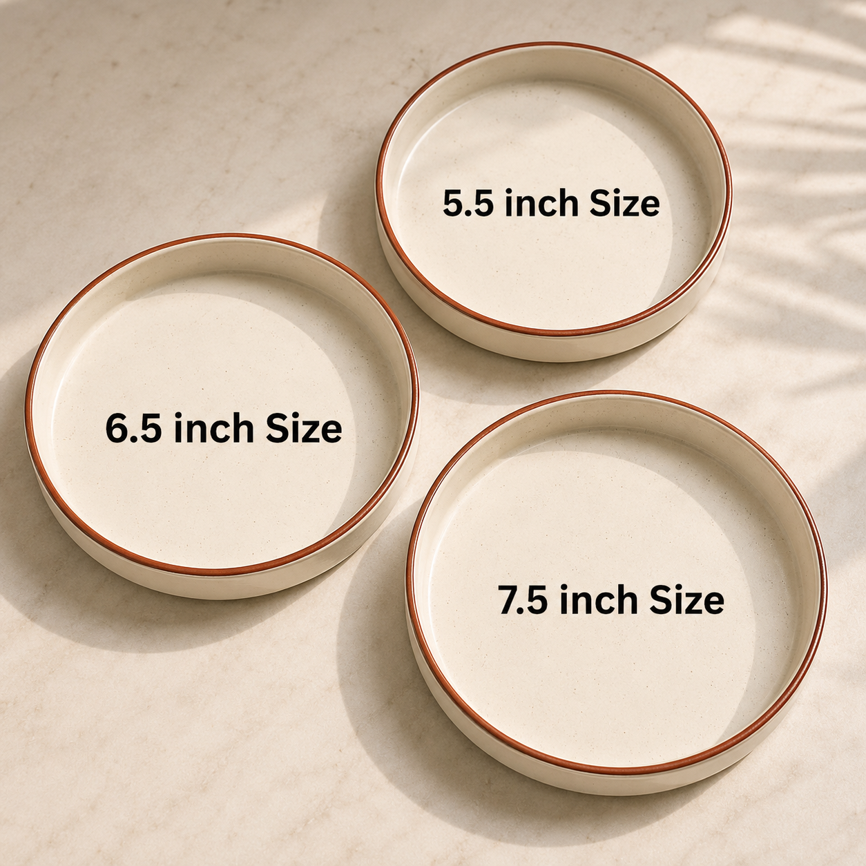 Ceramic Classic Flat Bowl Set of 3