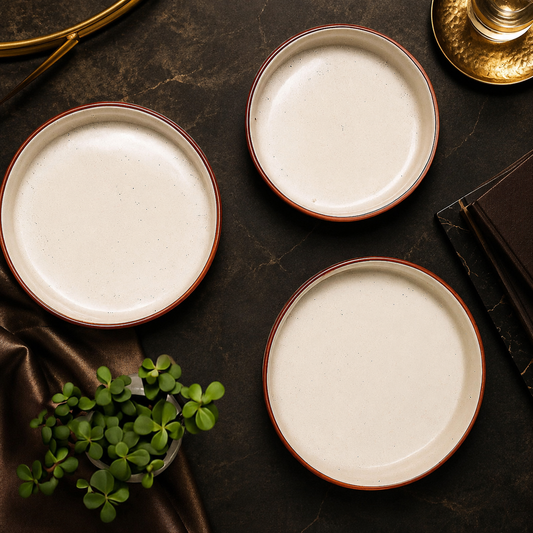 Ceramic Flat Bowl Set of 3
