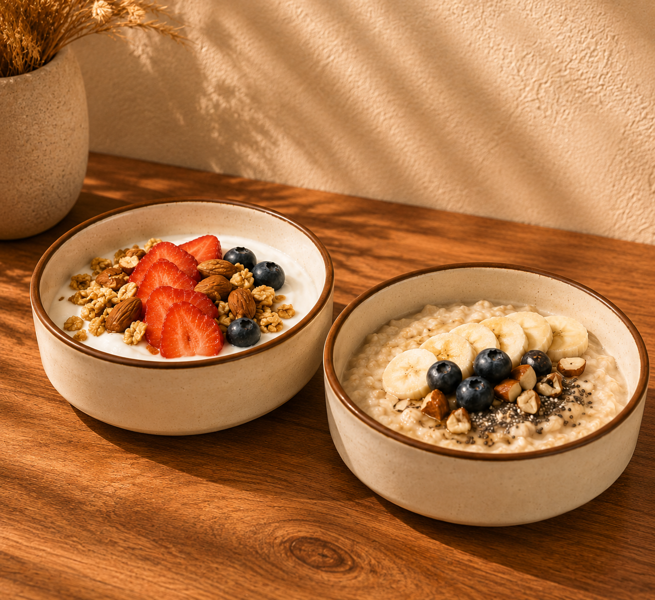 Classic Ceramic Flat Bowl Set of 2