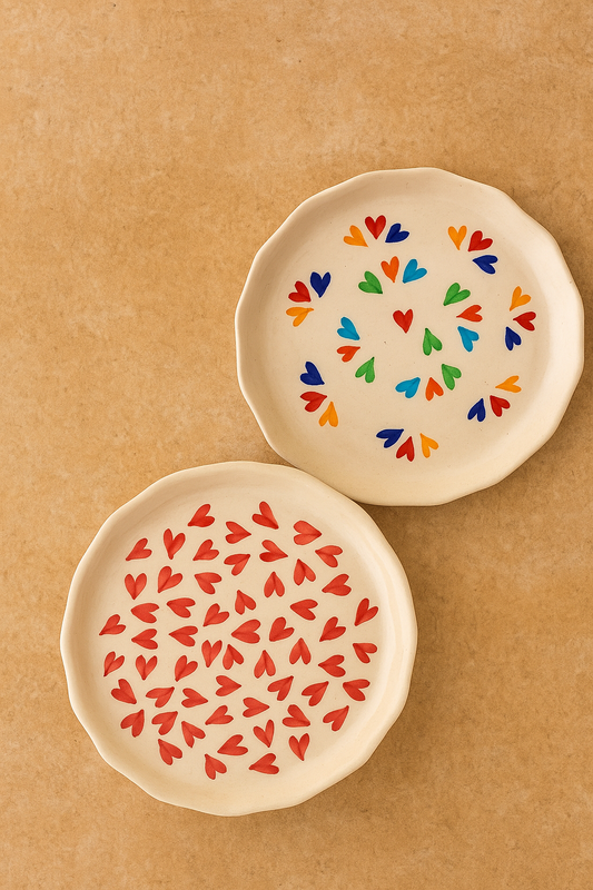 Ceramic Hand Painted Snack Plate 7 inch  ( Microwave Safe )