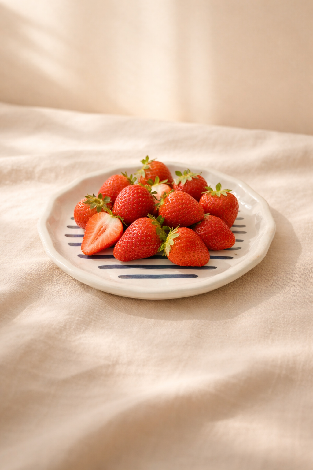 Studio Pottery Hand-Painted Snack Plate 8 inch