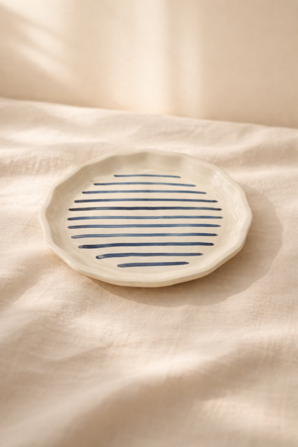 Studio Pottery Hand-Painted Snack Plate 8 inch