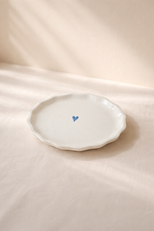 Studio Pottery Hand-Painted Snack Plate 8 inch