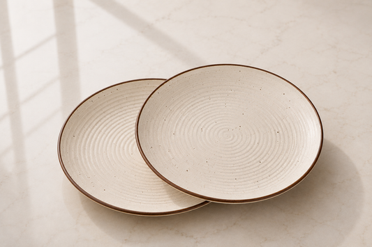 Ceramic  Plate Set of 2 9 inch Microwave Safe