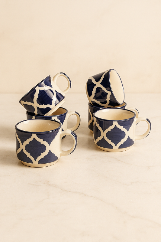 Studio Pottery Ceramic Tea Cups Set of 6