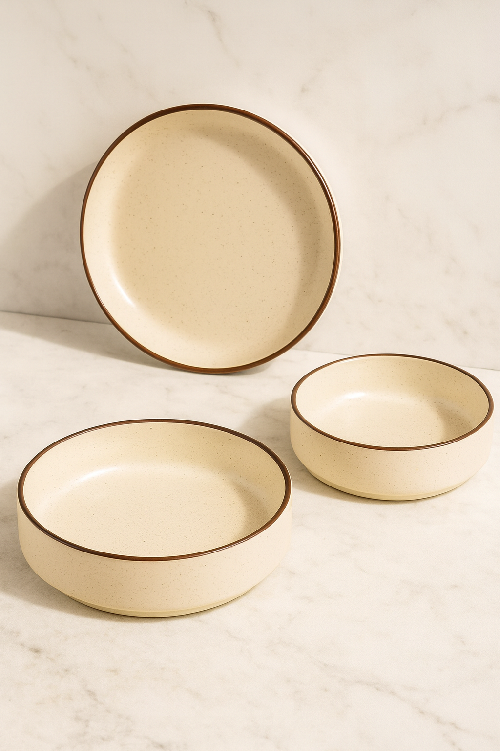 Studio Pottery Flat Bowl Set of 3