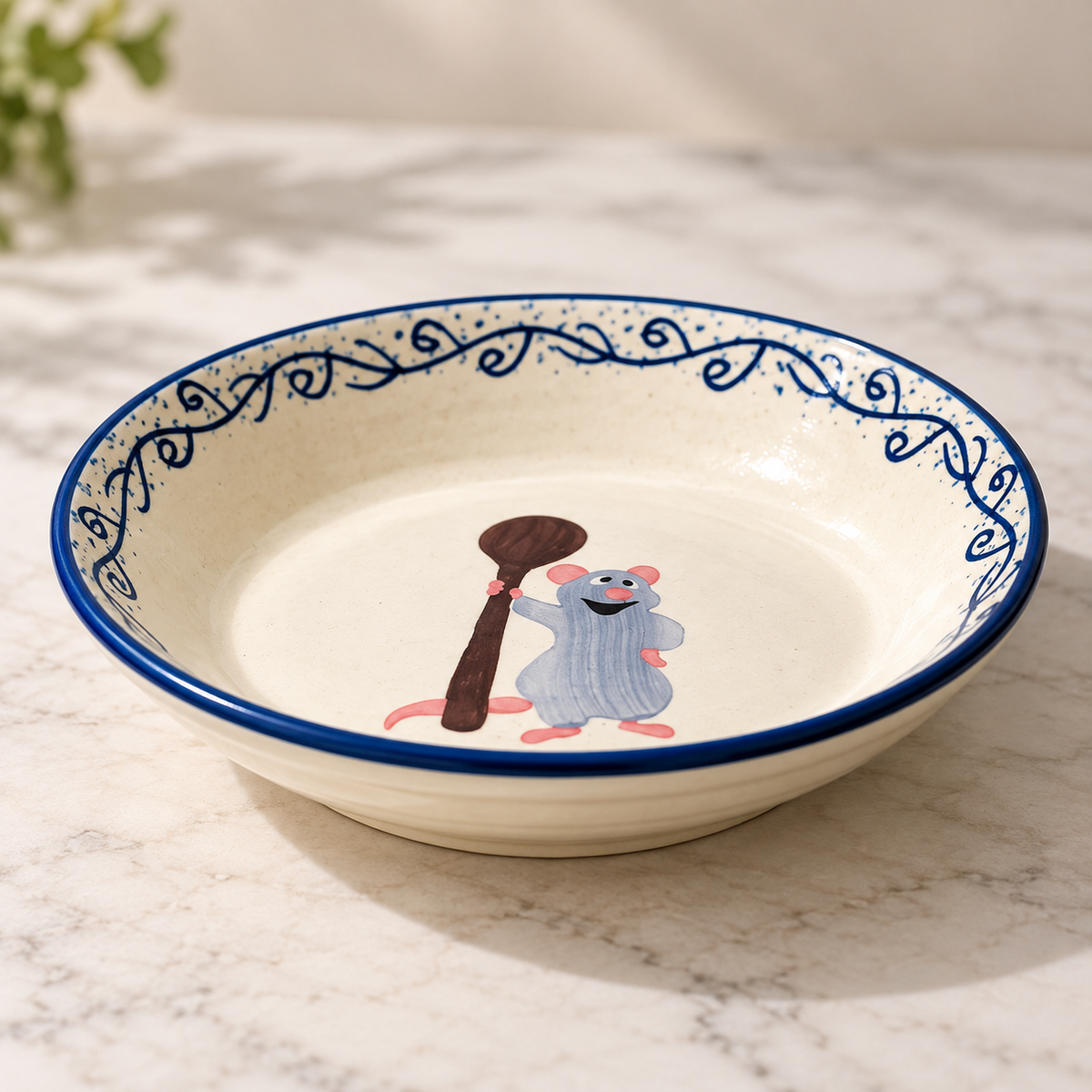 Studio Pottery Pasta Plate 7.5