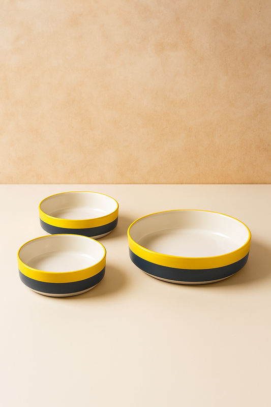 Sunshine flat bowls (set of 3)