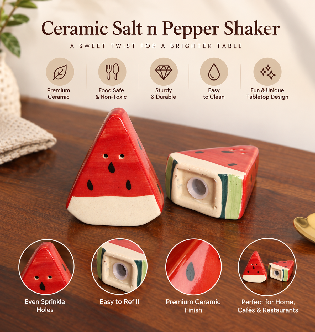 Ceramic Salt And Pepper Shaker
