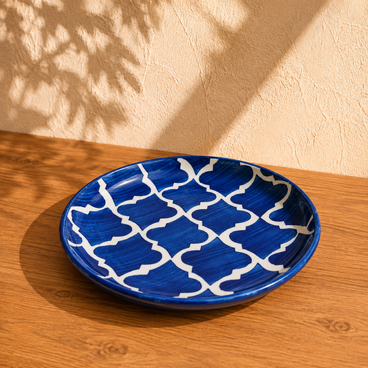 Blue ceramic plate 7.5 inch