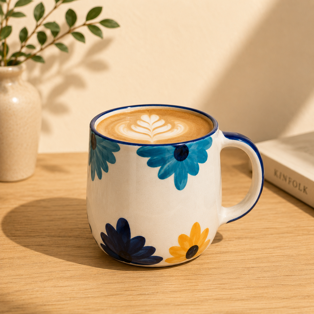 Blue mary ceramic cup