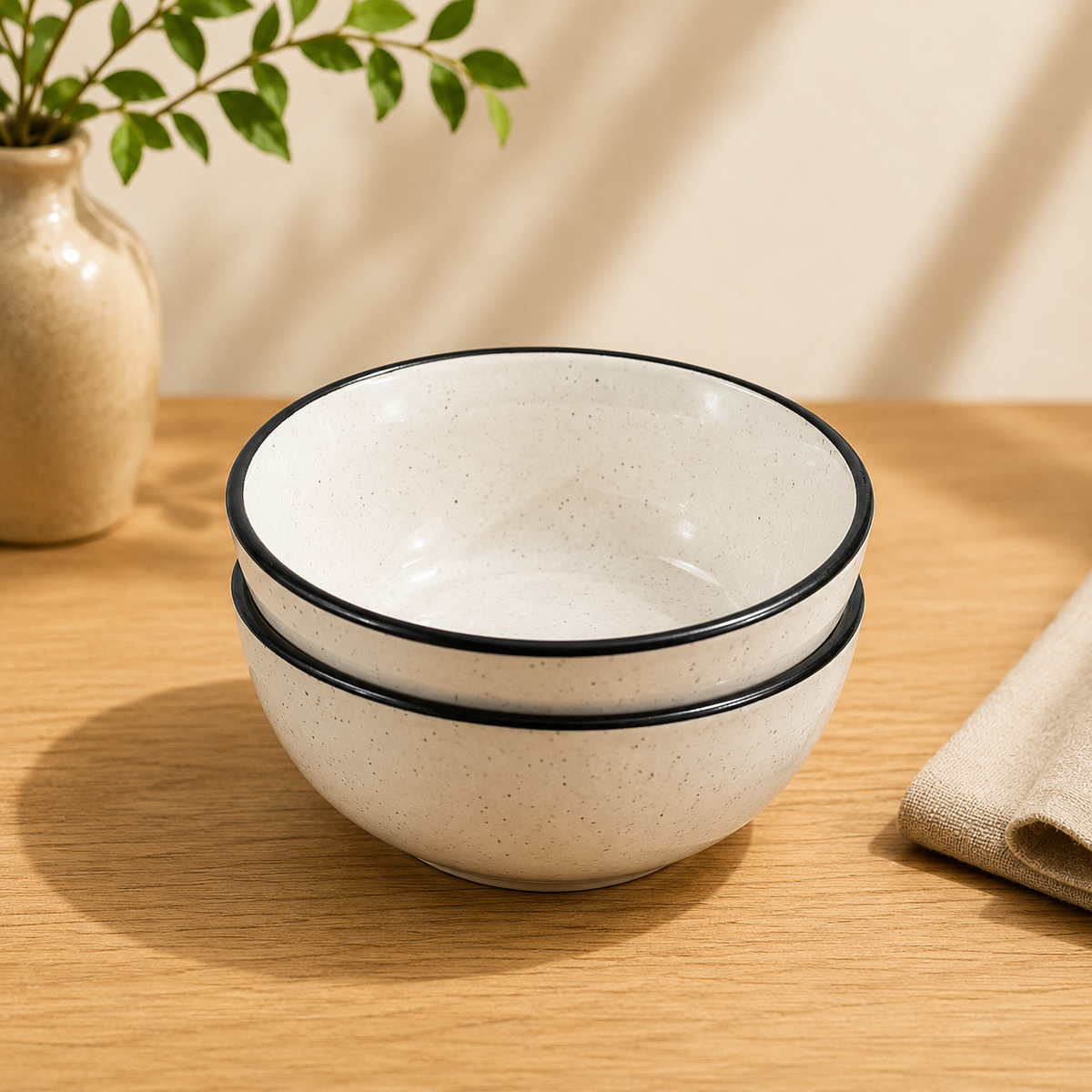 White simple ceramic bowl