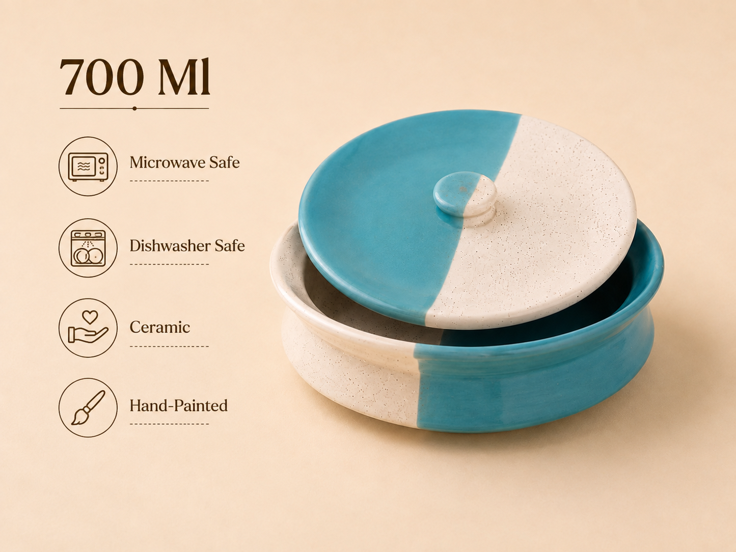 Ceramic handi 700 ml