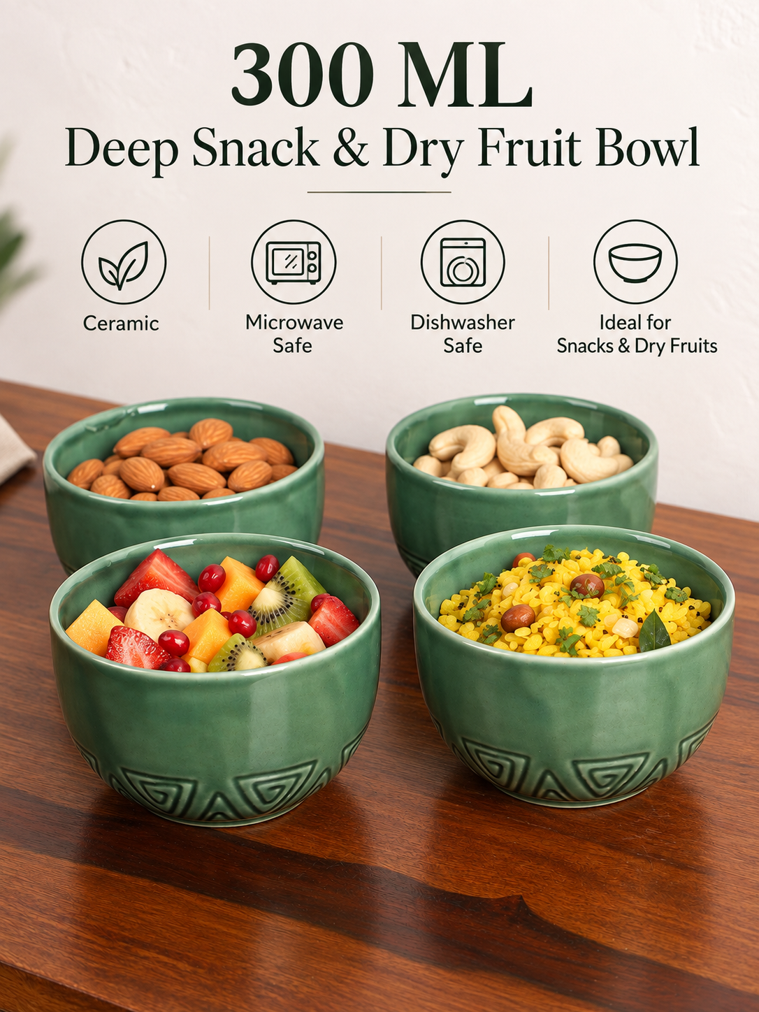 Studio Pottery Deep Snack Bowl Set of 4