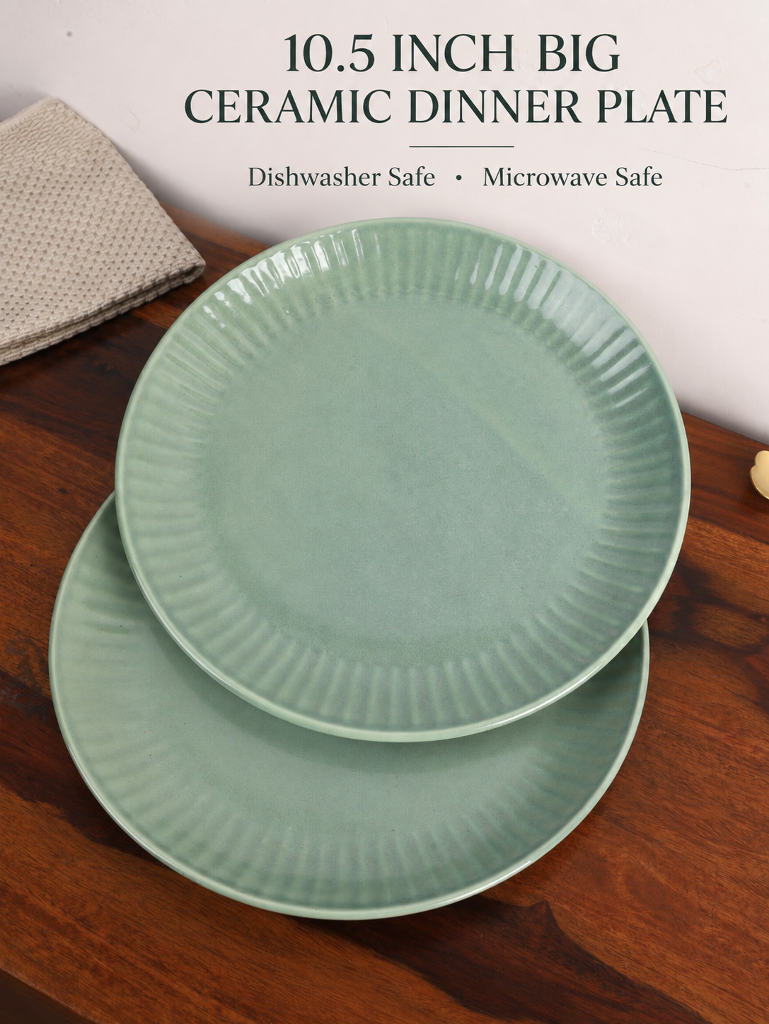 Studio Pottery Ceramic Dinner Plate Set of 2