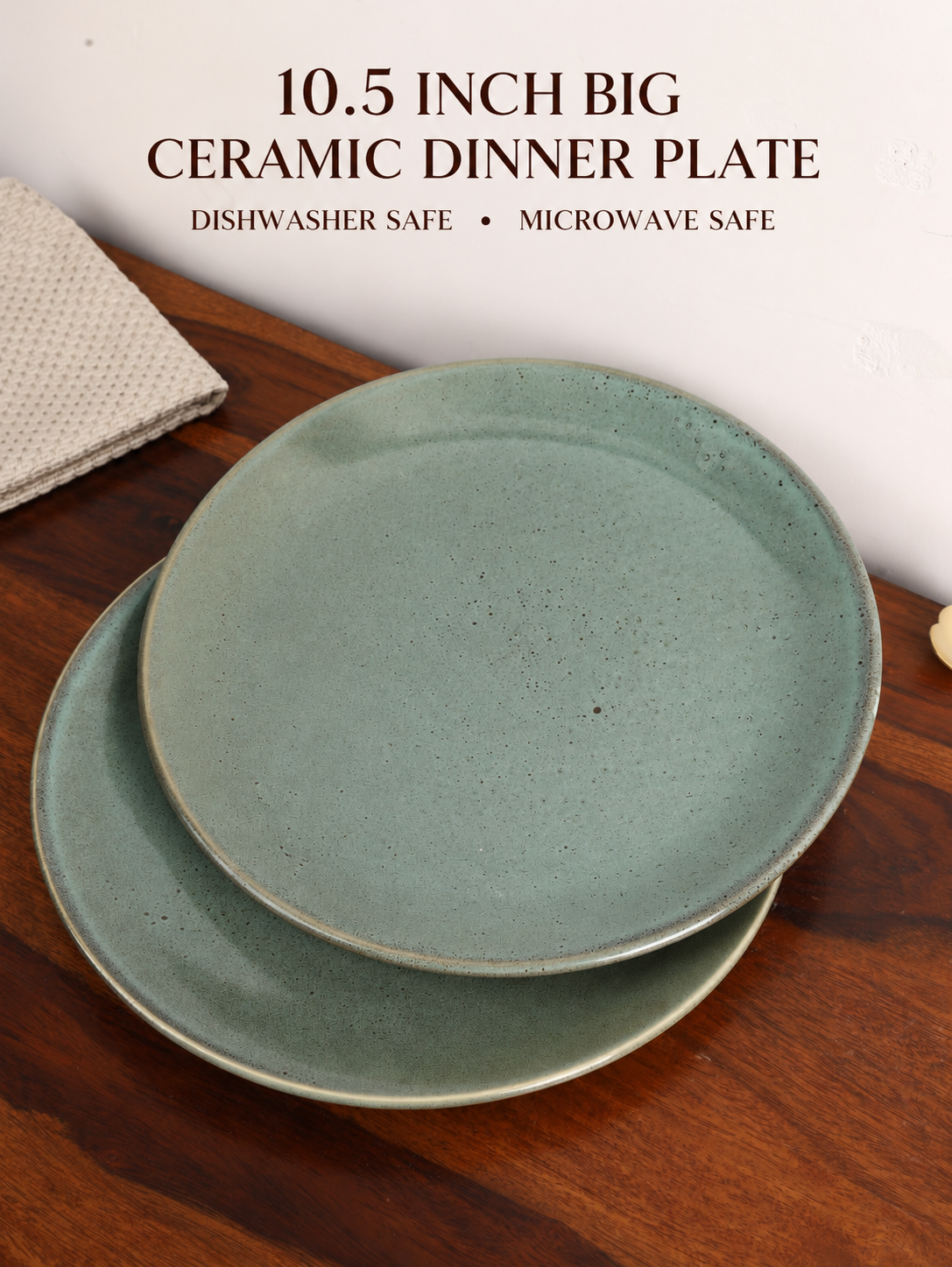 Studio Pottery Ceramic Dinner Plate Set of 2