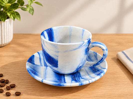 Bluebell ceramic cup plate , set of 2