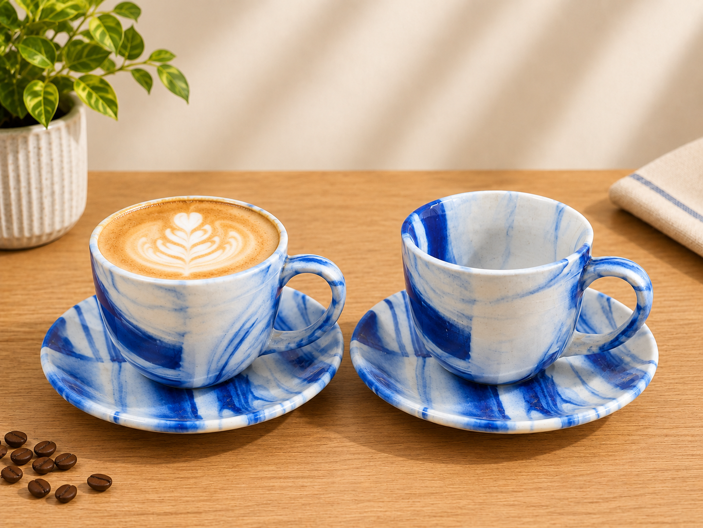Bluebell ceramic cup plate , set of 2
