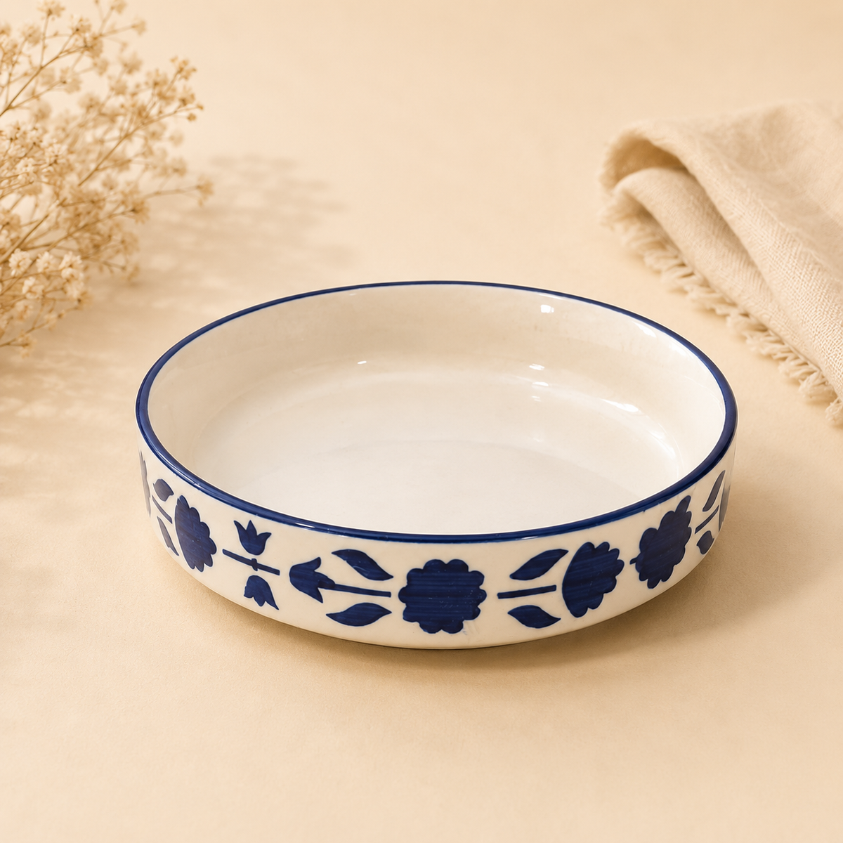 Flo ceramic flat bowl