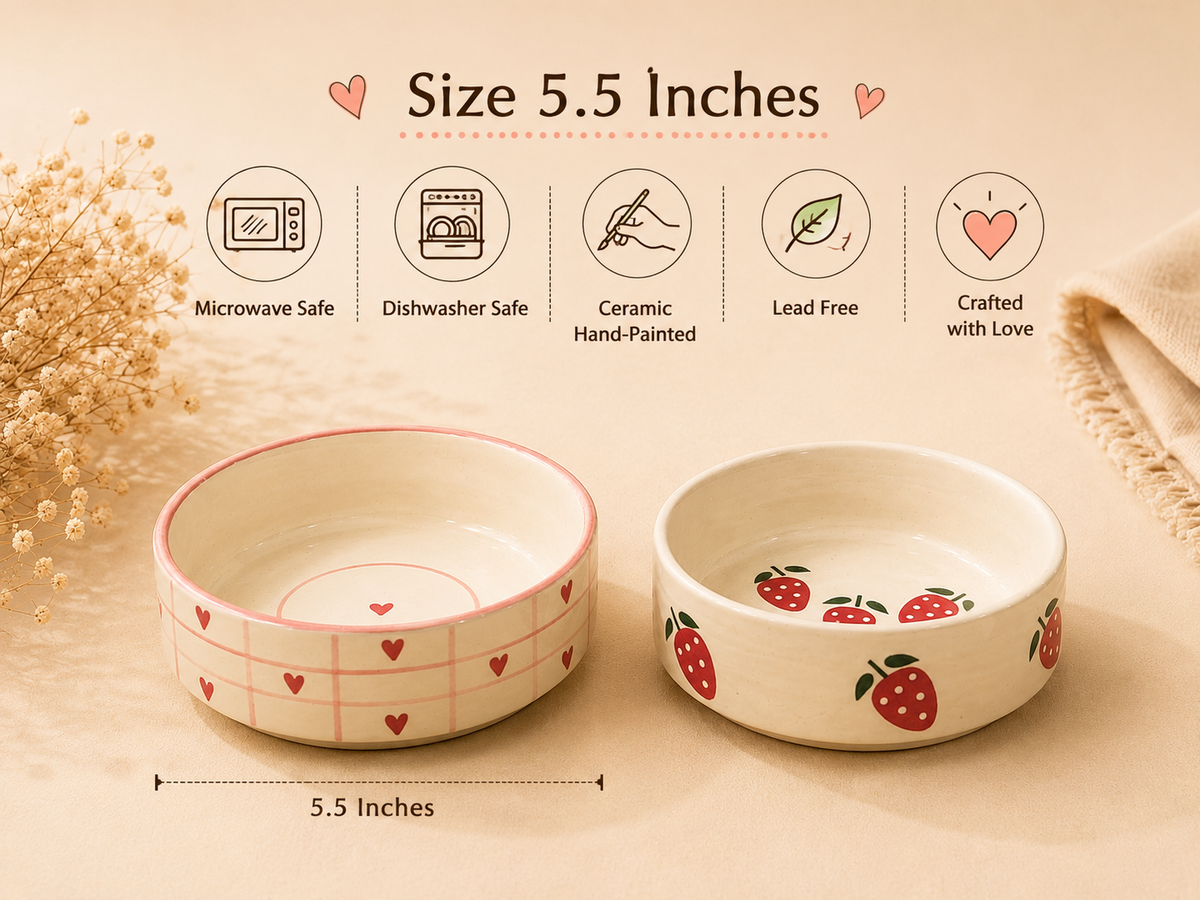 Heart & berry flat bowl