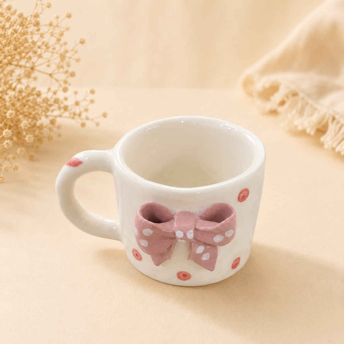 Purple bow mug