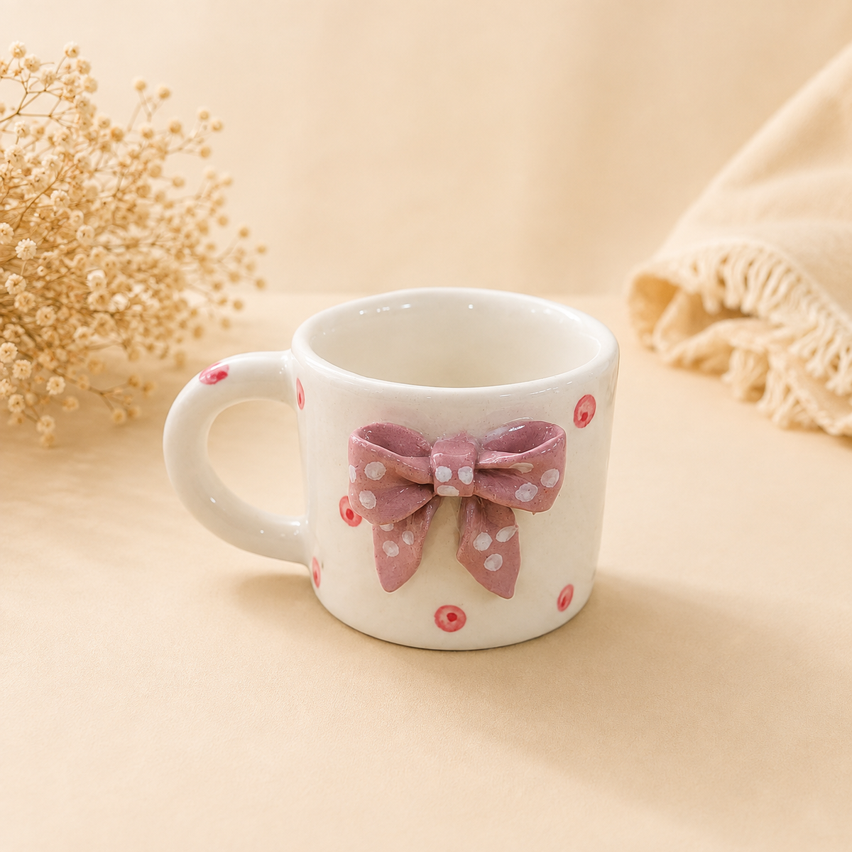 Purple bow mug