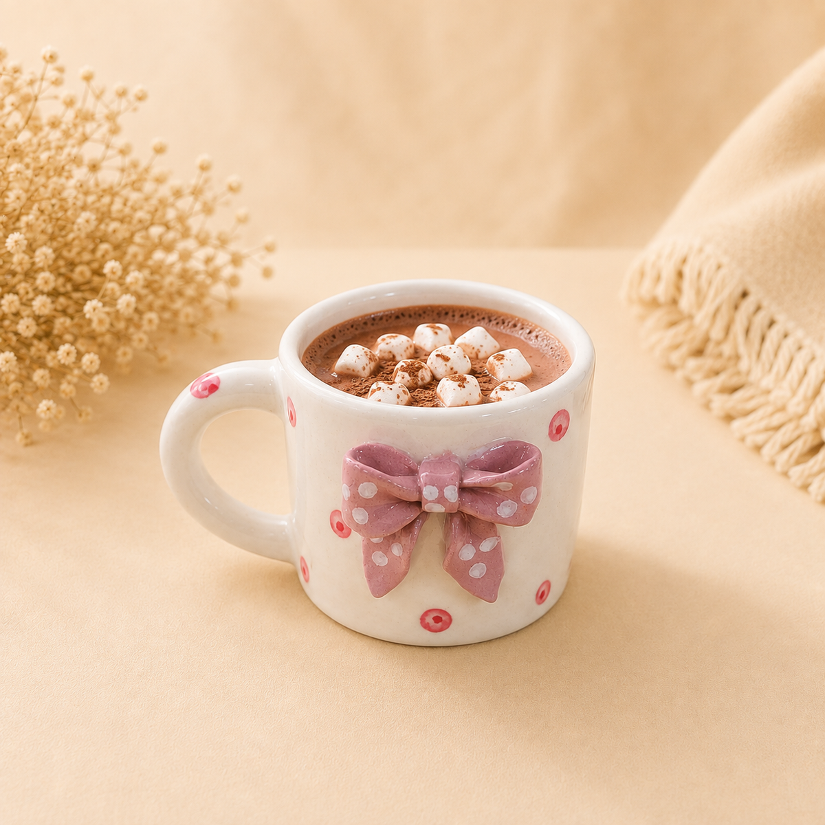 Purple bow mug