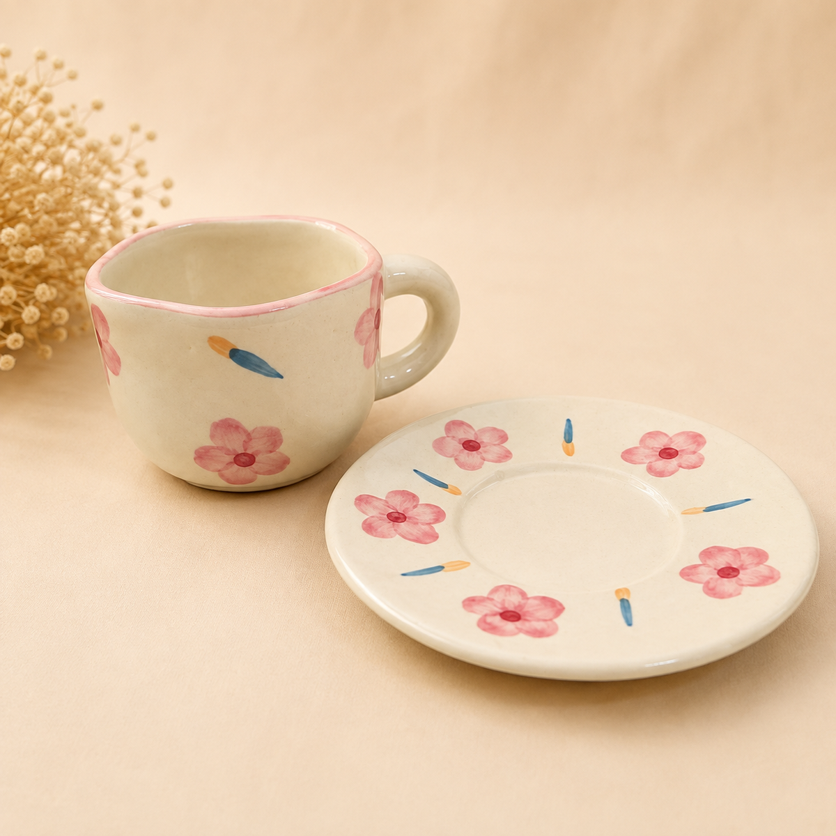 Peony flower mug