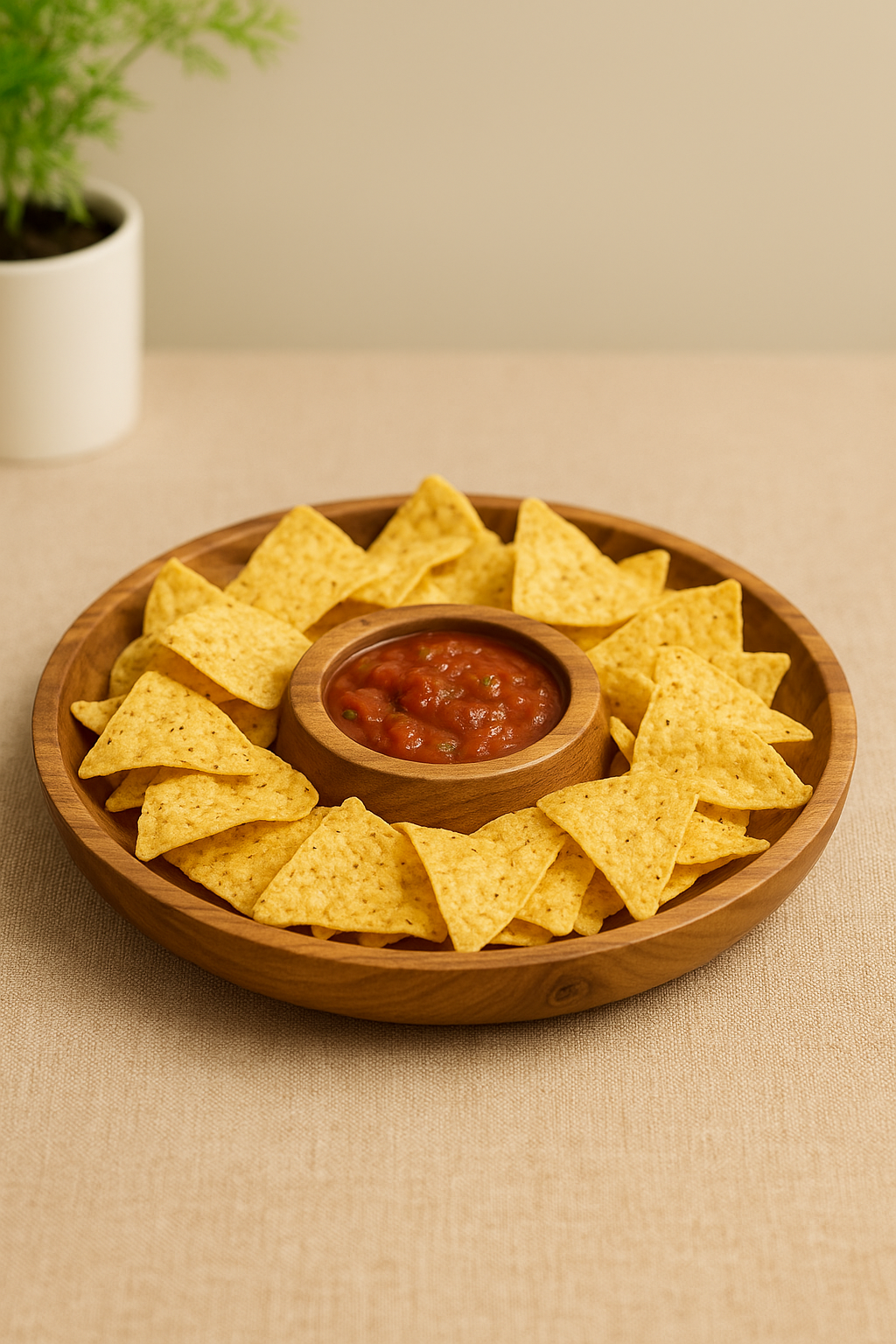 Acacia Wood 10-Inch Chip & Dip Platter