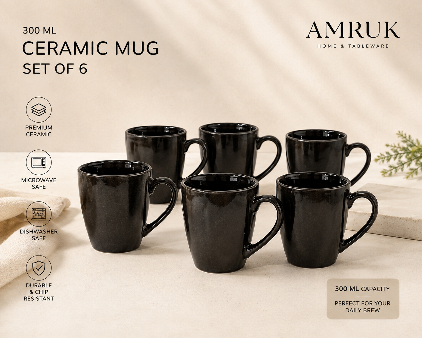Studio Pottery Classic Black Coffee Mug