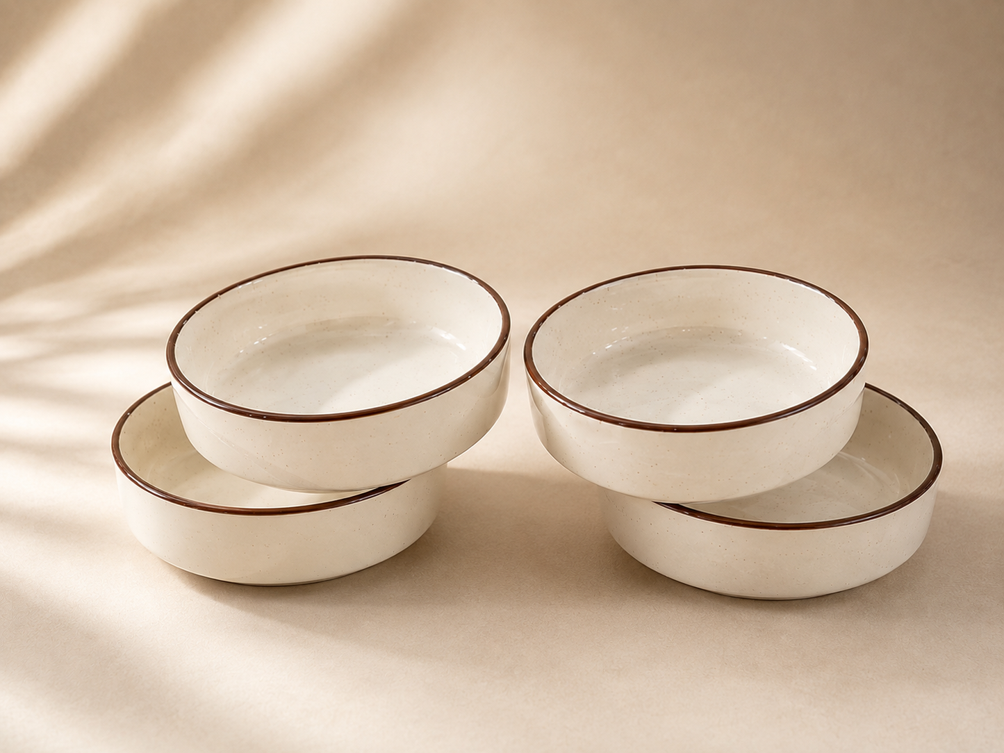Studio Pottery Flat Bowls Set of 4
