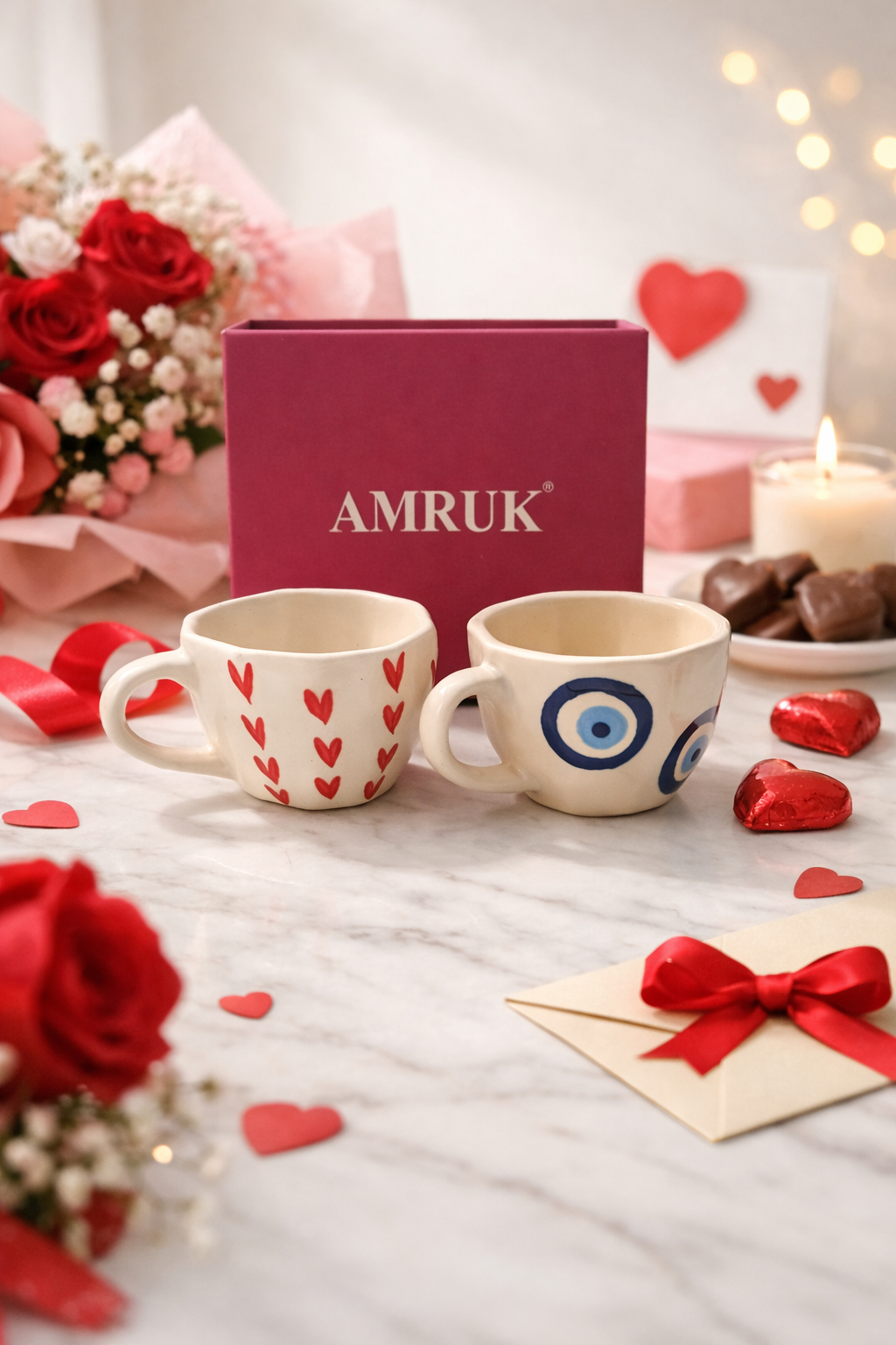 All Heart and Evil Eye Cup Set of 2 Gift Box