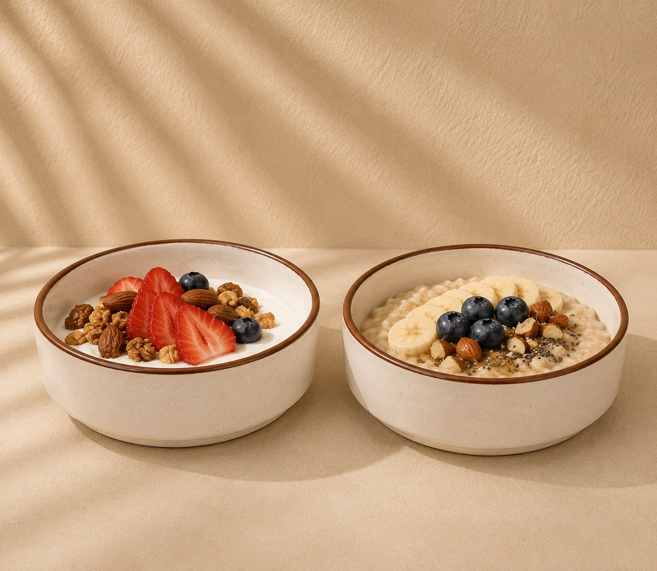 Classic Ceramic Flat Bowl Set of 2